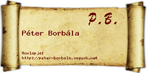 Péter Borbála névjegykártya
